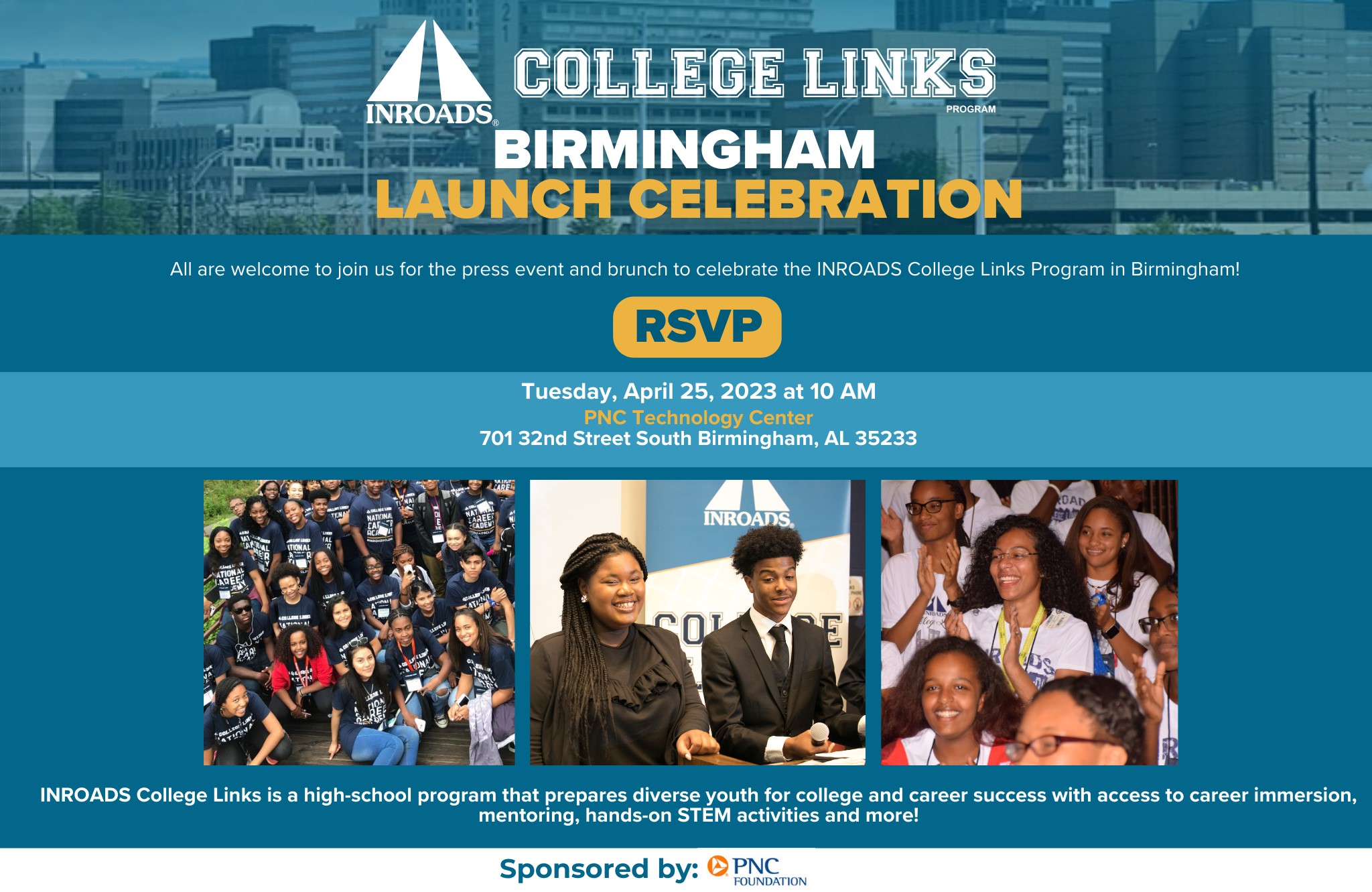 Featured image for “INROADS COLLEGE LINKS PROGRAM ARRIVES IN BIRMINGHAM, FOCUSED ON HELPING YOUTH PREPARE FOR  COLLEGE AND CAREER SUCCESS”